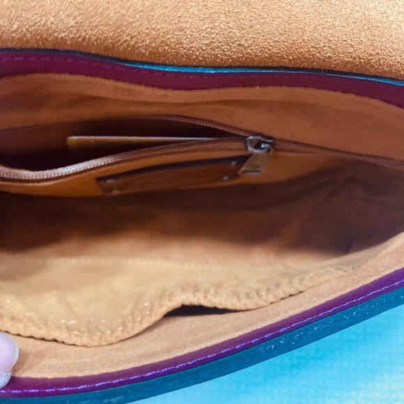 NWT Very Pretty Patricia Nash Tooled and Studded Dark Purple Crossbody - Picture 12 of 12